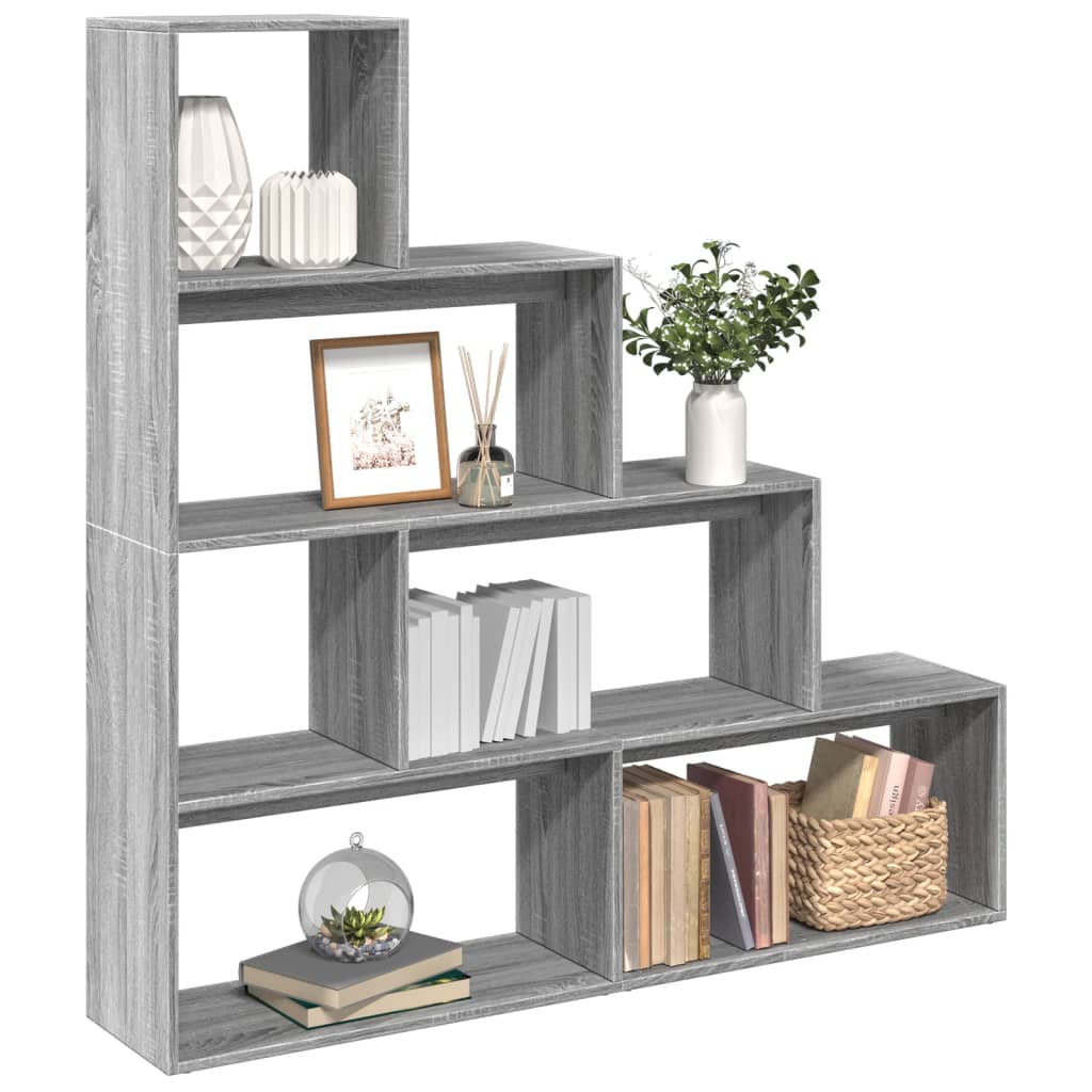 Room Divider Bookcase 3-Tier 123X29X Engineered Wood