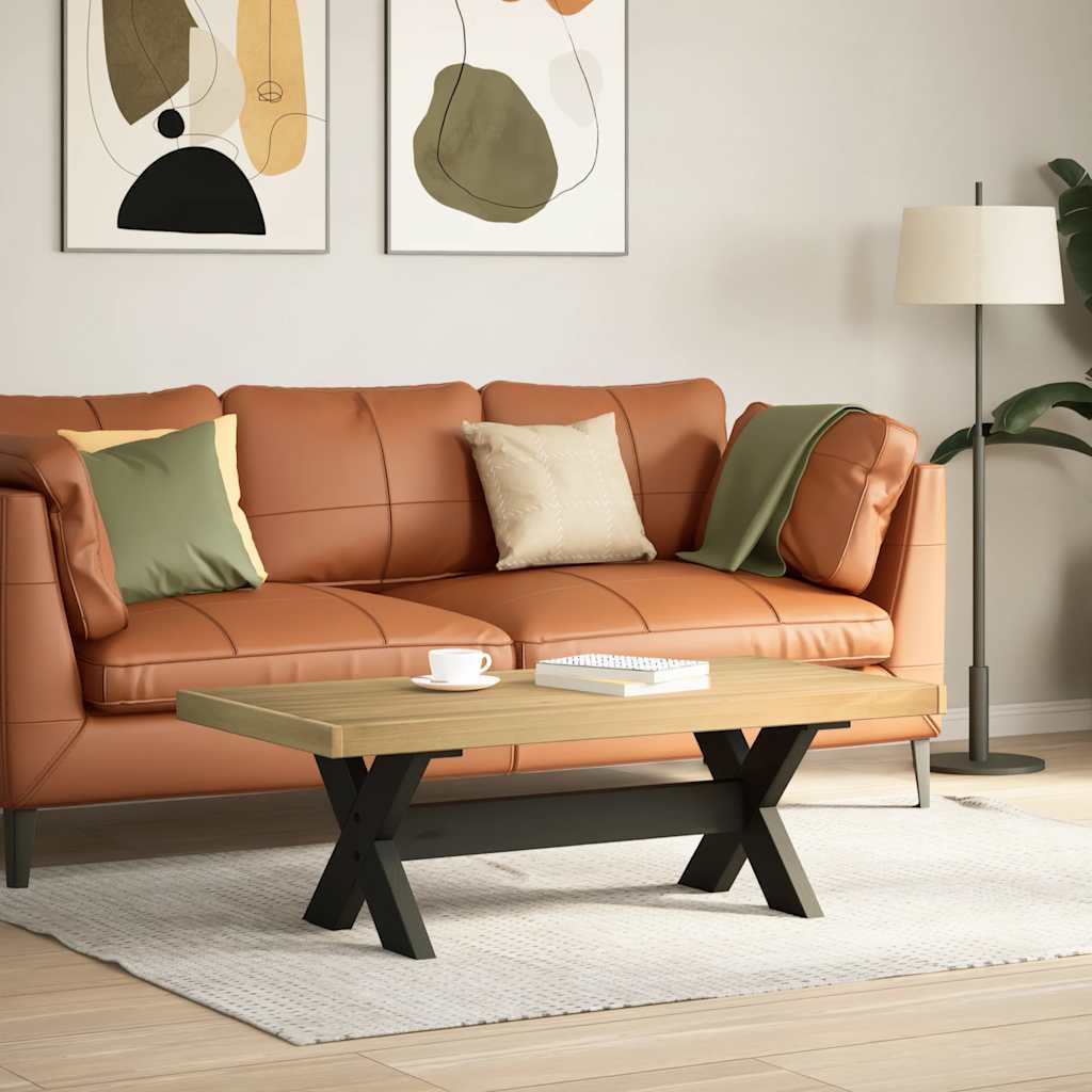 Coffee Table Noain X-Shaped Legs 120X60X40 Cm Solid Wood Pine