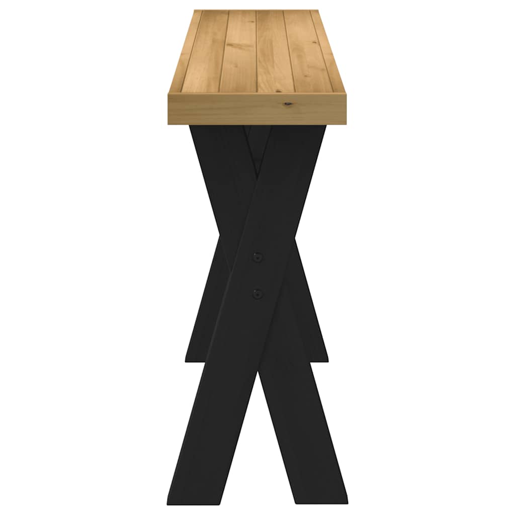 Console Table Noain X-Shaped Legs 120X30X75 Cm Solid Wood Pine