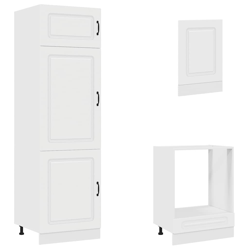 Kitchen Cabinets 7 Piece Cabinet Set Kalmar Engineered Wood Concrete Grey White