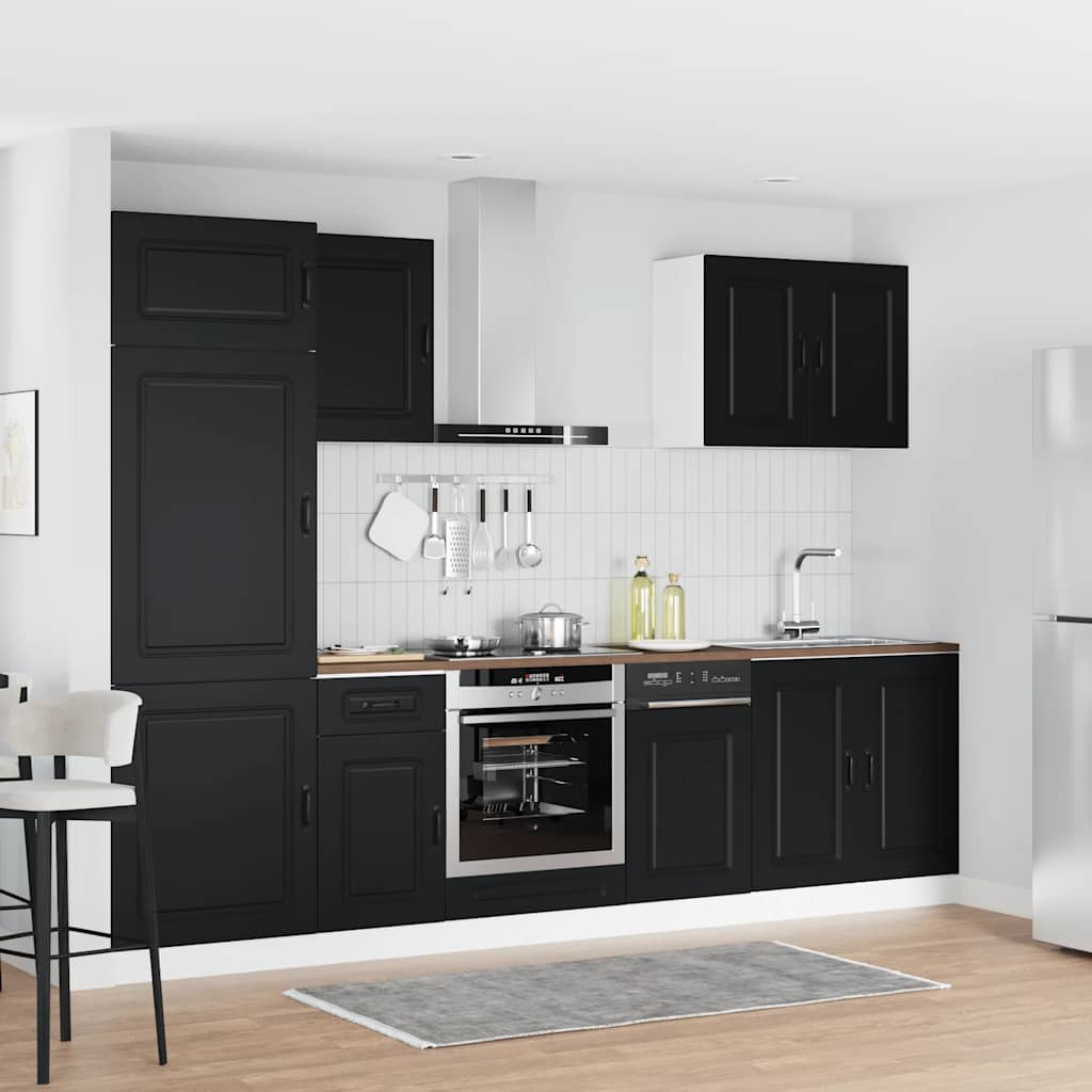 Kitchen Cabinets 7 Piece Cabinet Set Kalmar Engineered Wood Concrete Grey White