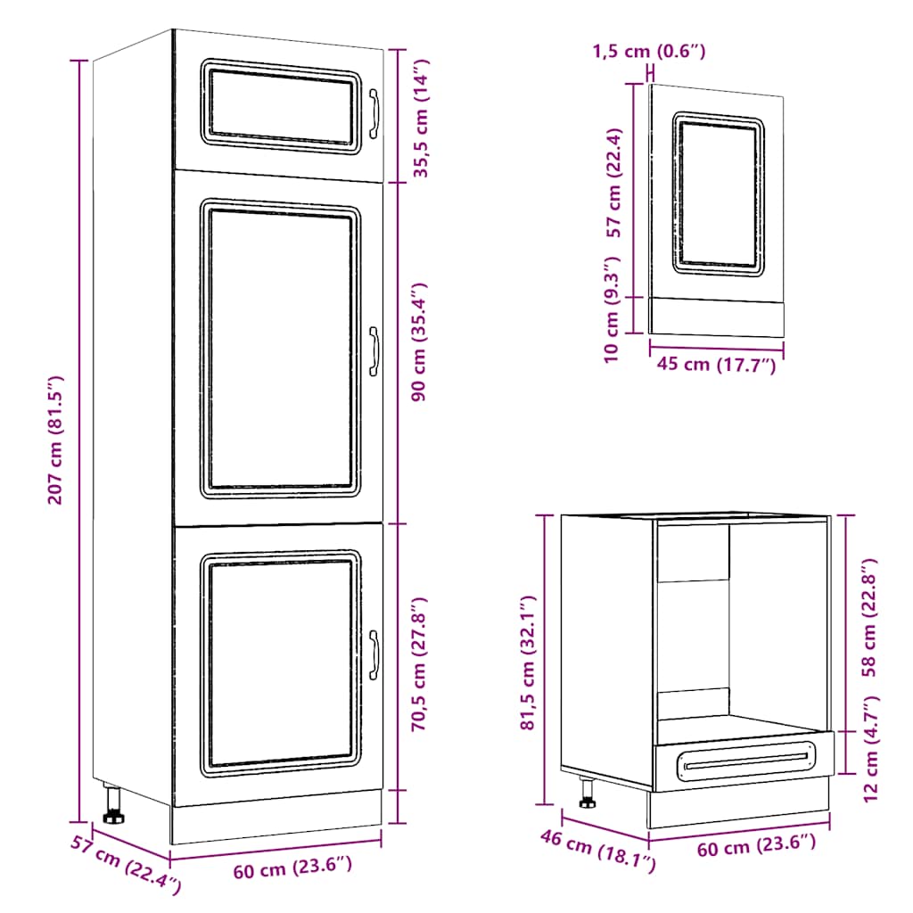 7 Piece Kitchen Cabinet Set Kalmar Engineered Wood