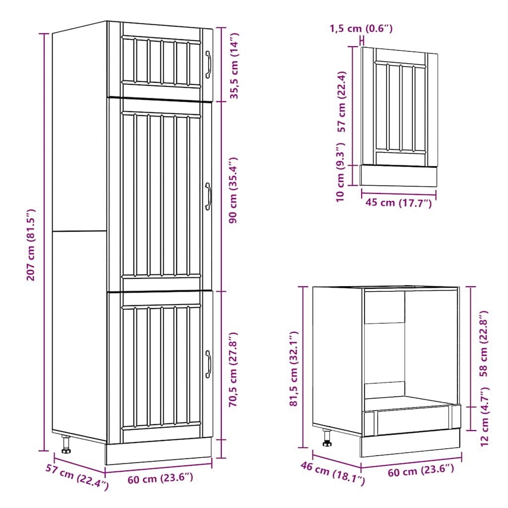 7 Piece Kitchen Cabinet Set Lucca Engineered Wood