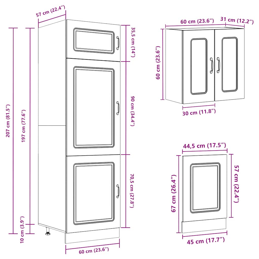 8 Piece Kitchen Cabinet Set Kalmar Engineered Wood