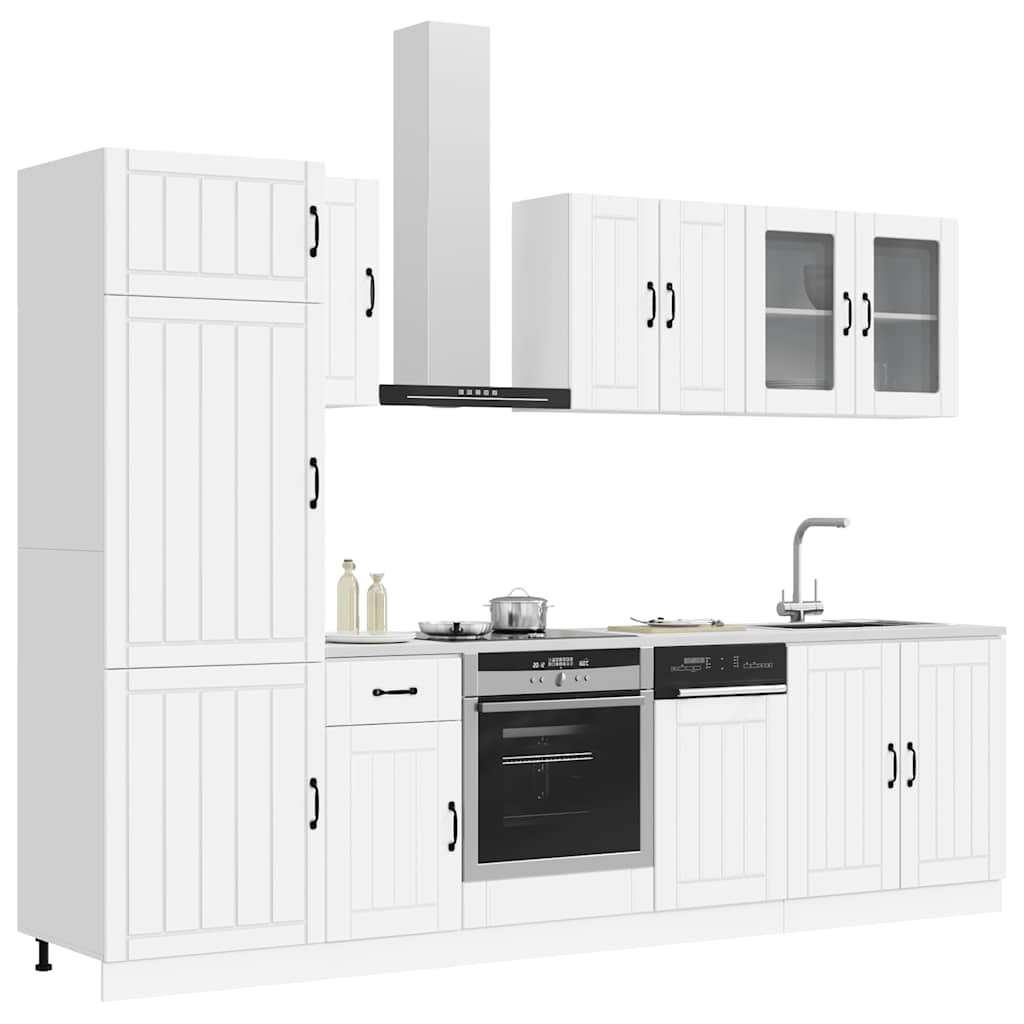 Kitchen Cabinets 8 Piece Cabinet Set Lucca Engineered Wood Black Adjustable
