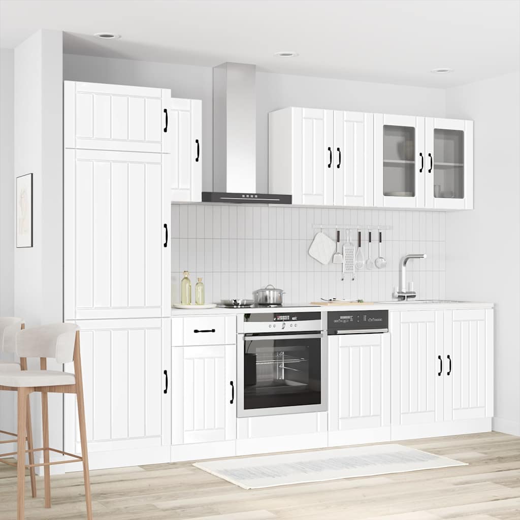 Kitchen Cabinets 8 Piece Cabinet Set Lucca Engineered Wood Black Adjustable