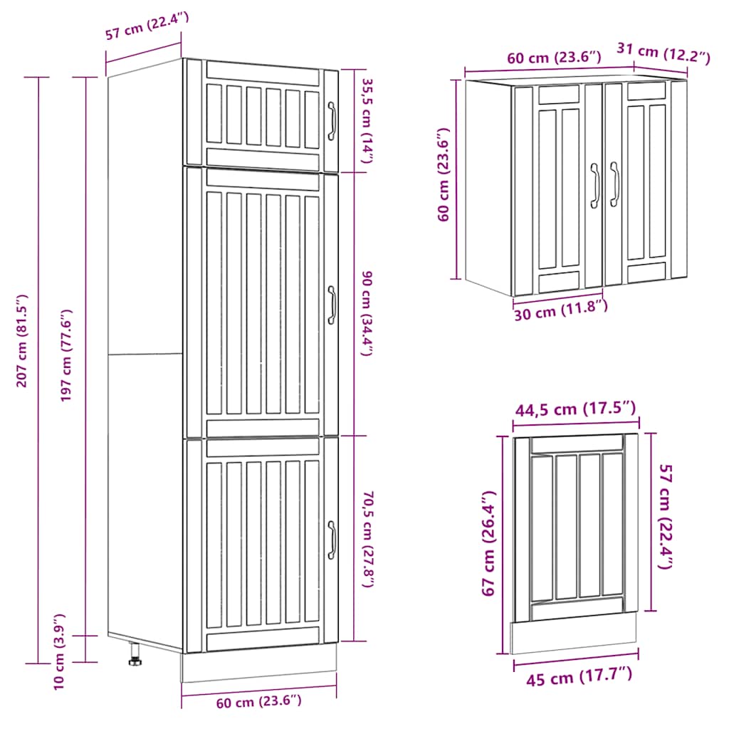 8 Piece Kitchen Cabinet Set Lucca Engineered Wood