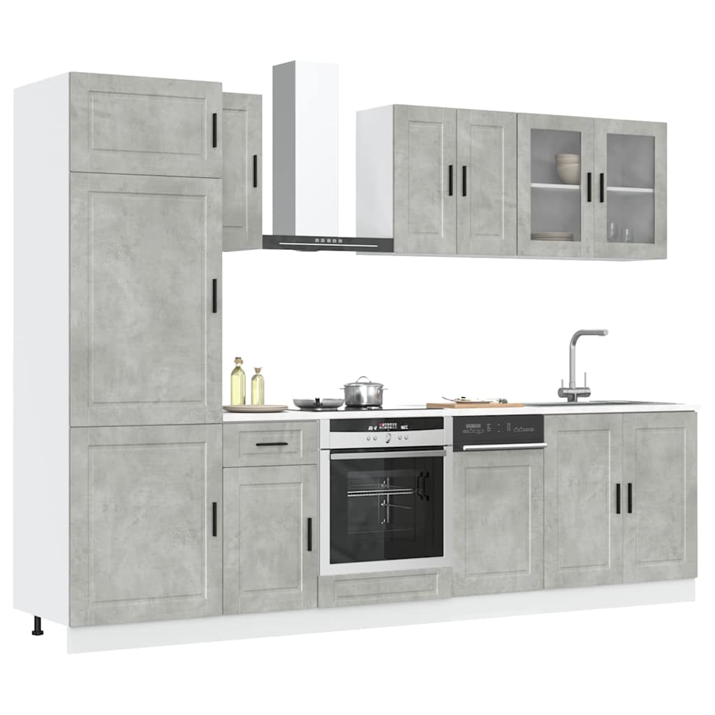 8 Piece Kitchen Cabinet Set Porto Engineered Wood