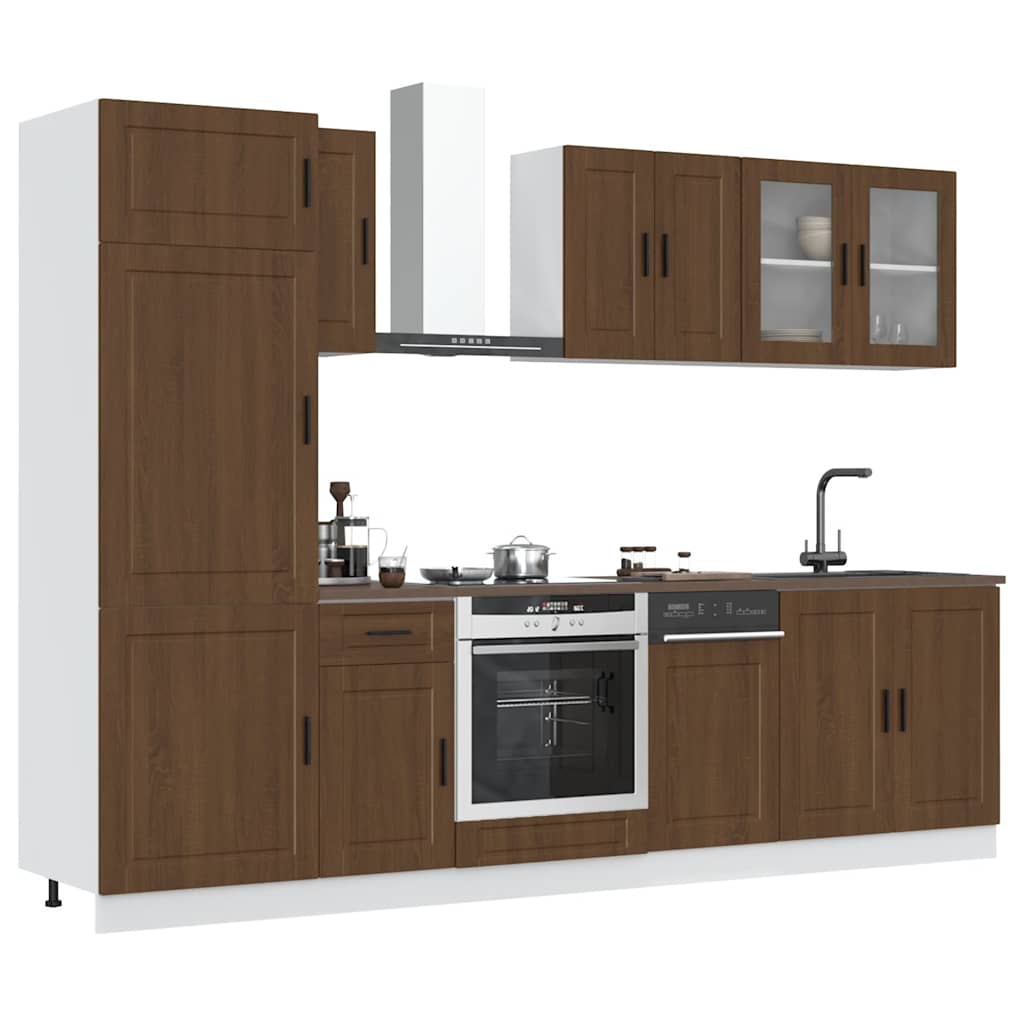 8 Piece Kitchen Cabinet Set Porto Engineered Wood