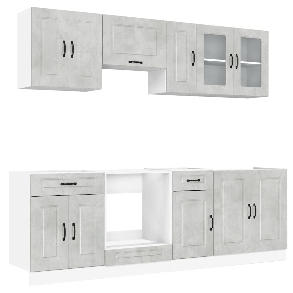 8 Piece Kitchen Cabinet Set Kalmar Engineered Wood