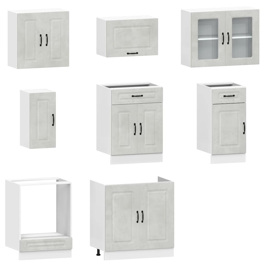8 Piece Kitchen Cabinet Set Kalmar Engineered Wood