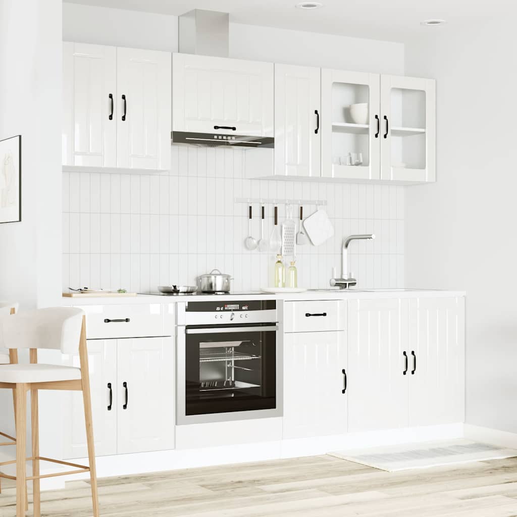 8 Piece Kitchen Cabinet Set Lucca Engineered Wood