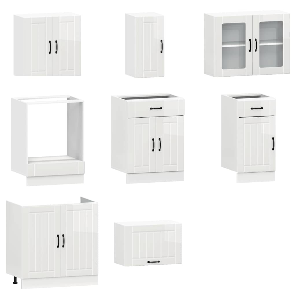 8 Piece Kitchen Cabinet Set Lucca Engineered Wood