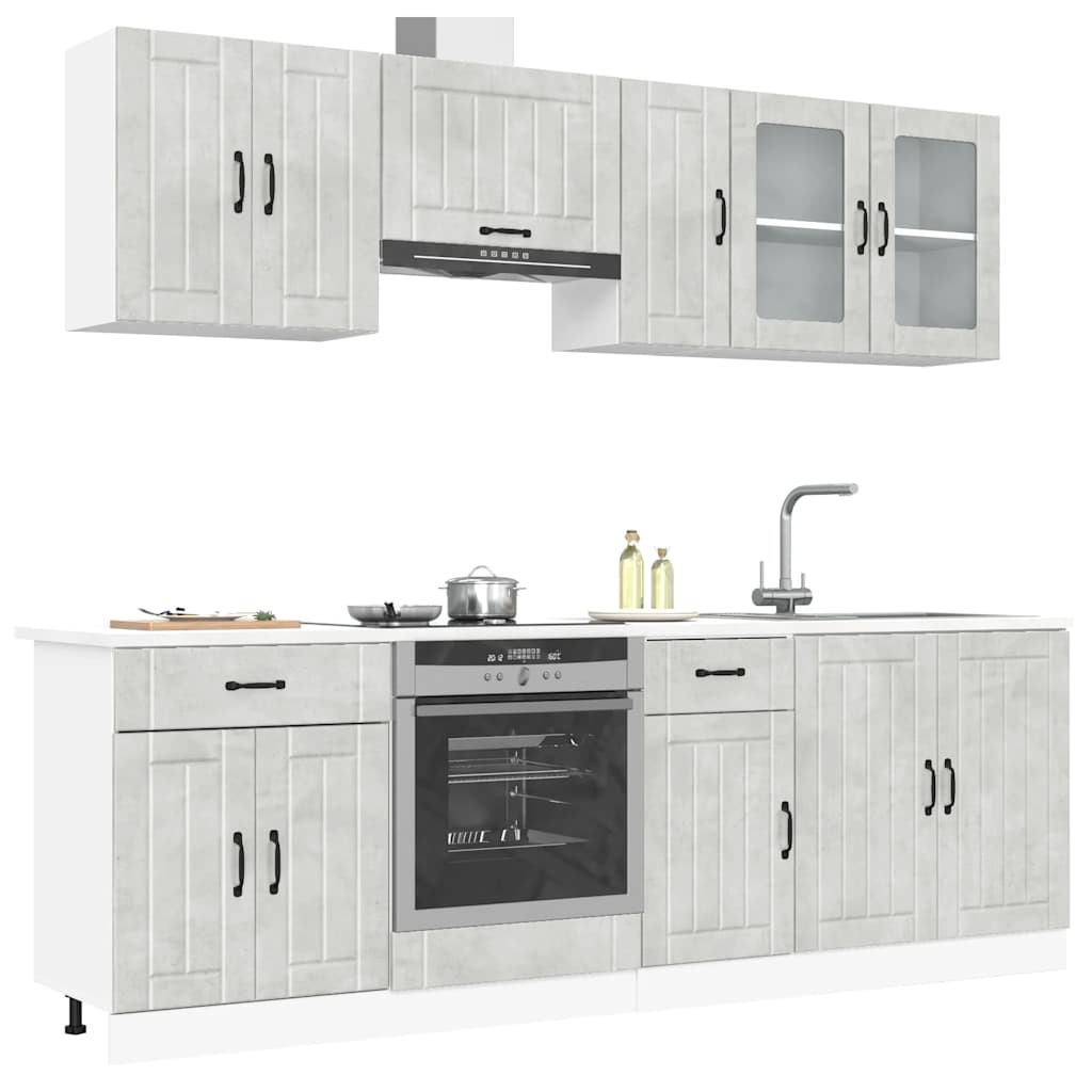 8 Piece Kitchen Cabinet Set Lucca Engineered Wood