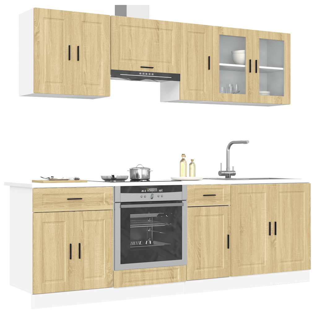 8 Piece Kitchen Cabinet Set Porto Engineered Wood