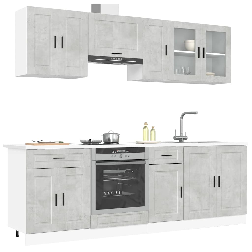 8 Piece Kitchen Cabinet Set Porto Engineered Wood