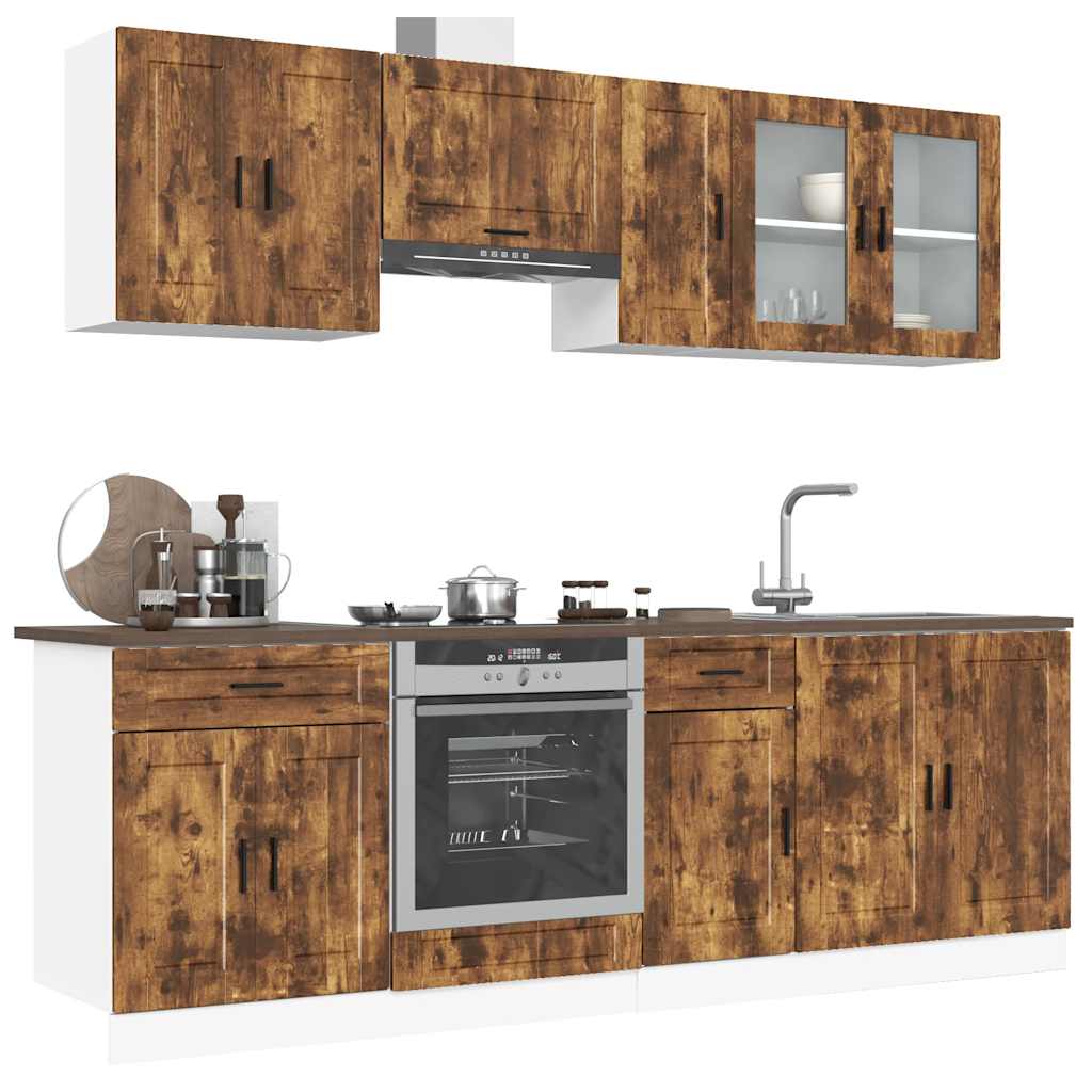 8 Piece Kitchen Cabinet Set Porto Engineered Wood