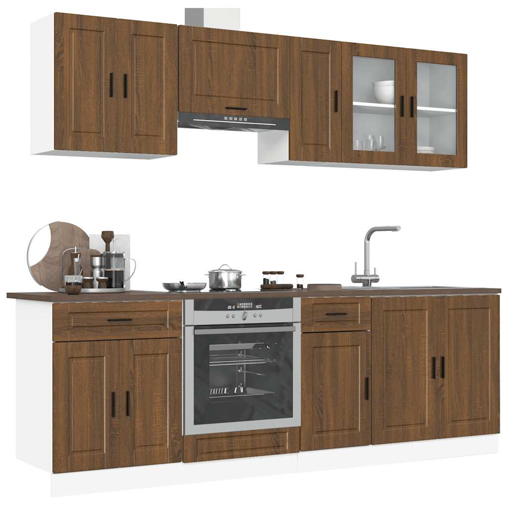 8 Piece Kitchen Cabinet Set Porto Engineered Wood