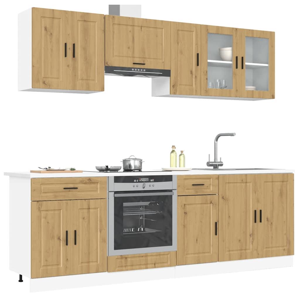 8 Piece Kitchen Cabinet Set Porto Engineered Wood