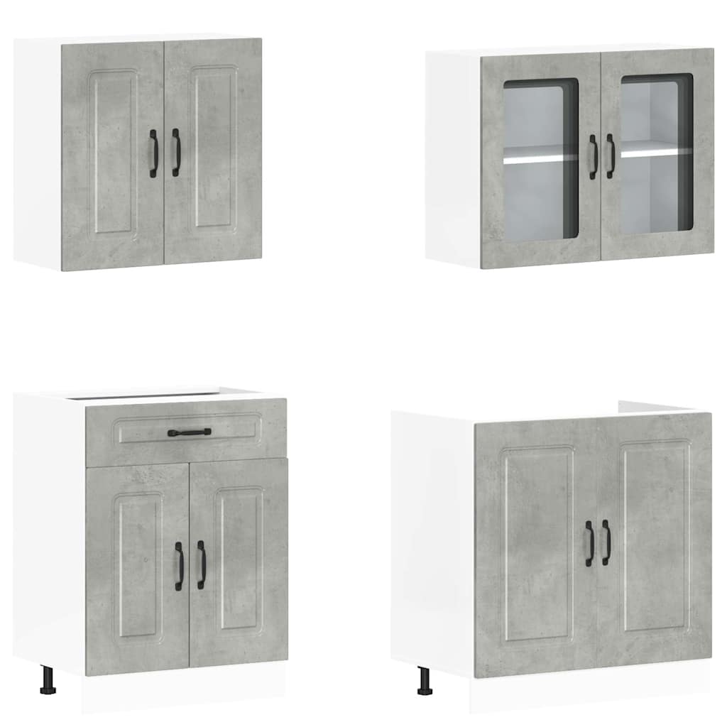 4 Piece Kitchen Cabinet Set Kalmar Engineered Wood