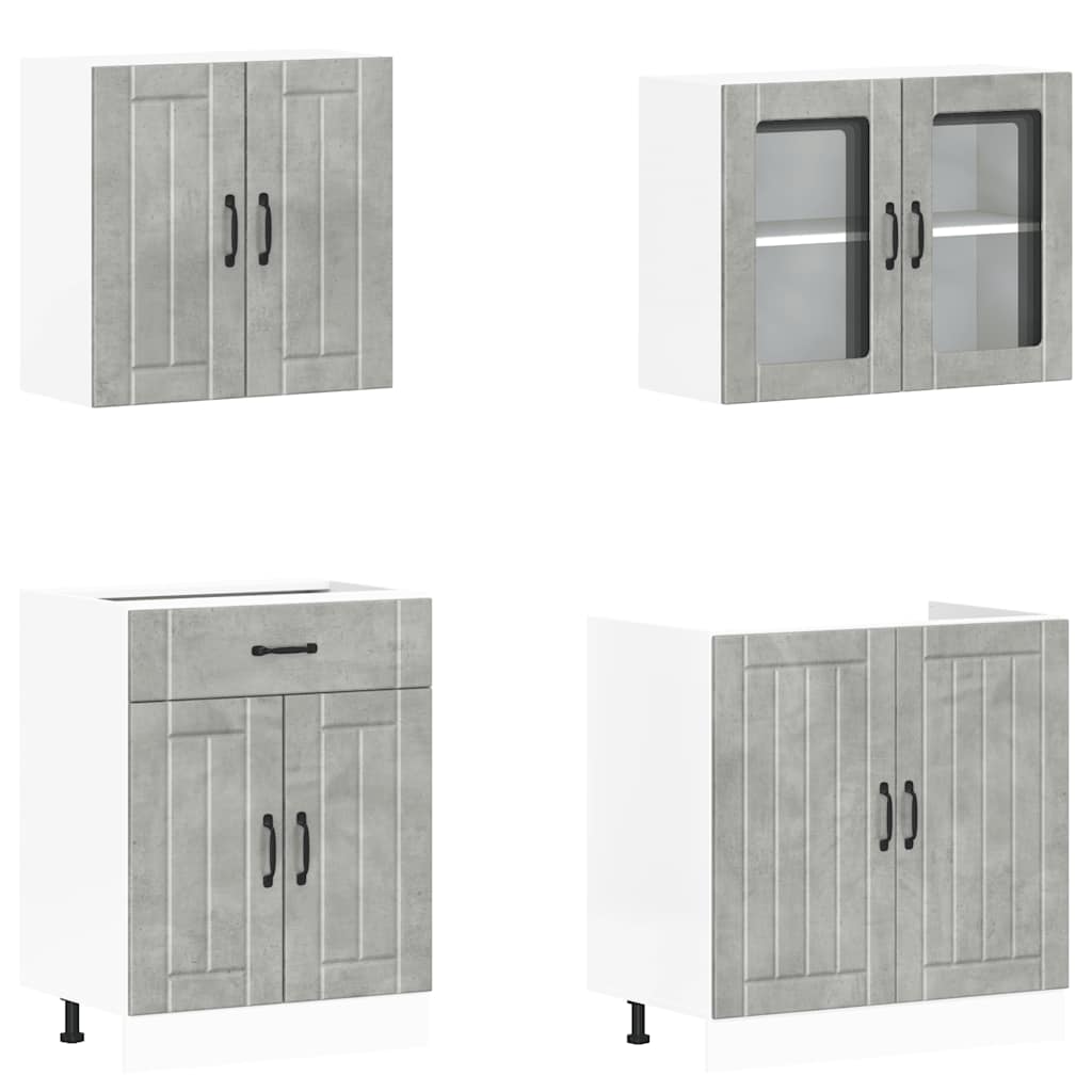 4 Piece Kitchen Cabinet Set Lucca Engineered Wood