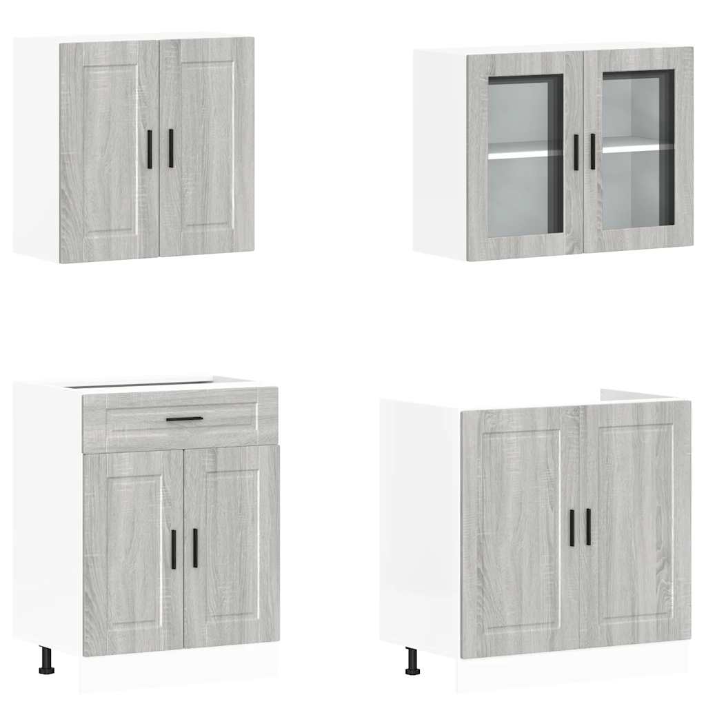 4 Piece Kitchen Cabinet Set Porto Engineered Wood