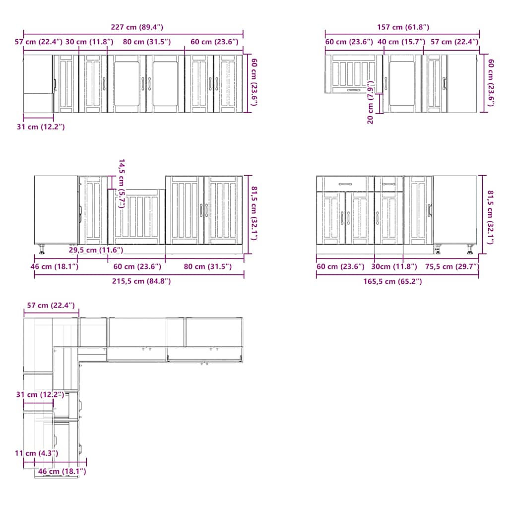 11 Piece Kitchen Cabinet Set Lucca Engineered Wood