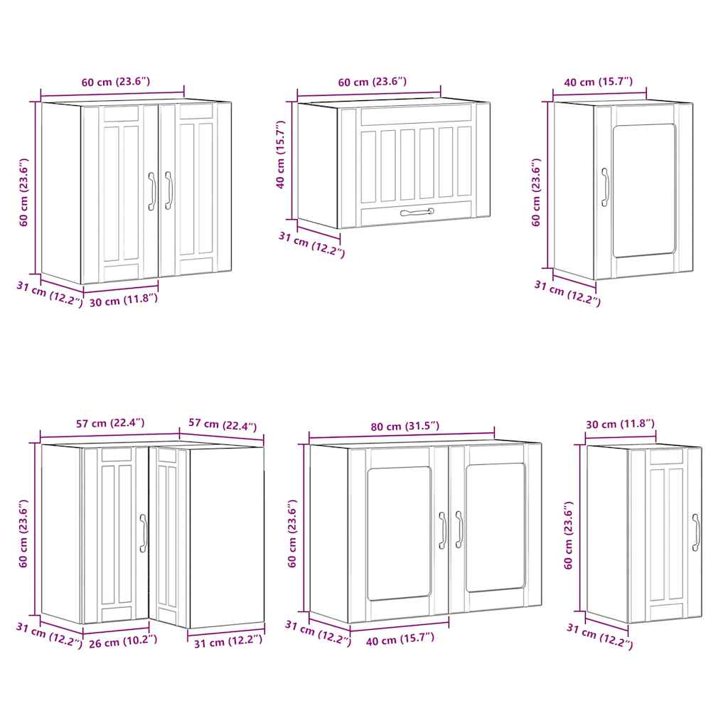 11 Piece Kitchen Cabinet Set Lucca Engineered Wood