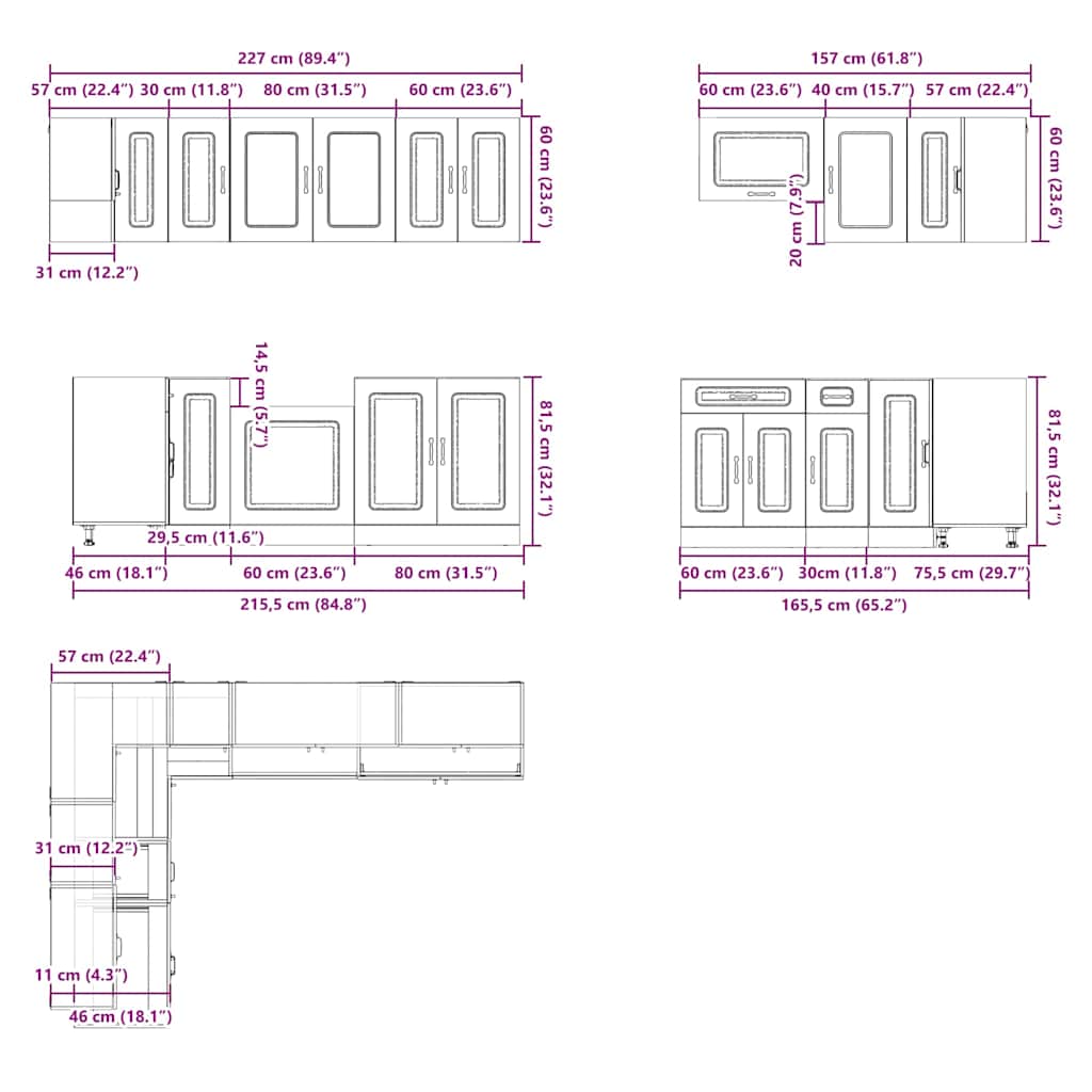 11 Piece Kitchen Cabinet Set Lucca Engineered Wood