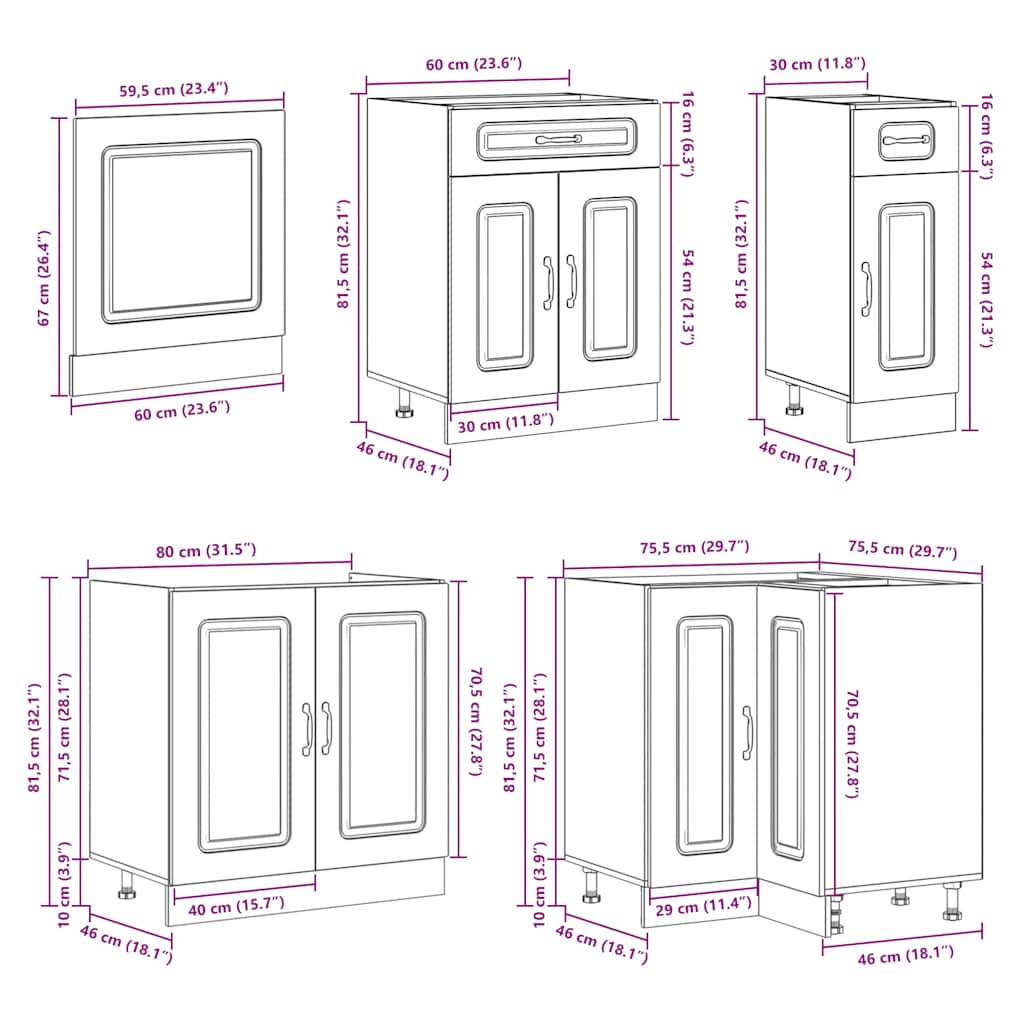 11 Piece Kitchen Cabinet Set Lucca Engineered Wood