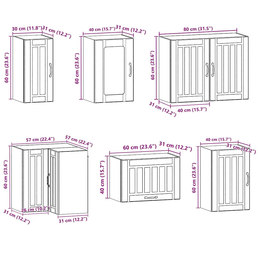 11 Piece Kitchen Cabinet Set Kalmar Engineered Wood