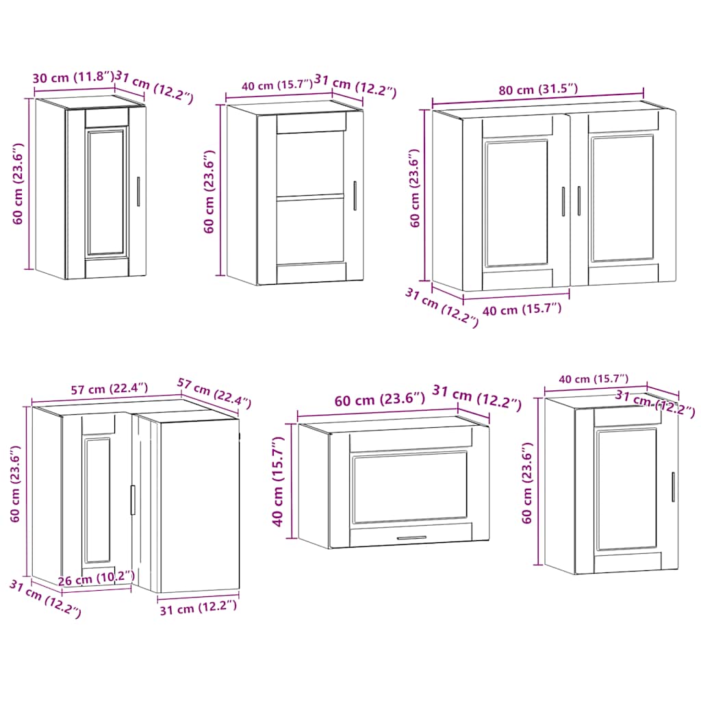 11 Piece Kitchen Cabinet Set Engineered Wood