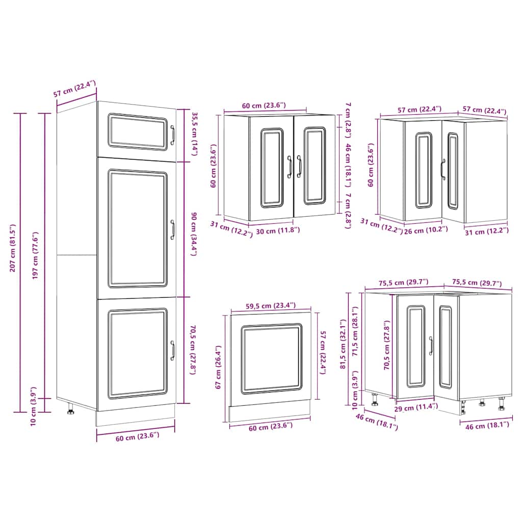 14 Piece Kitchen Cabinet Set Kalmar Engineered Wood