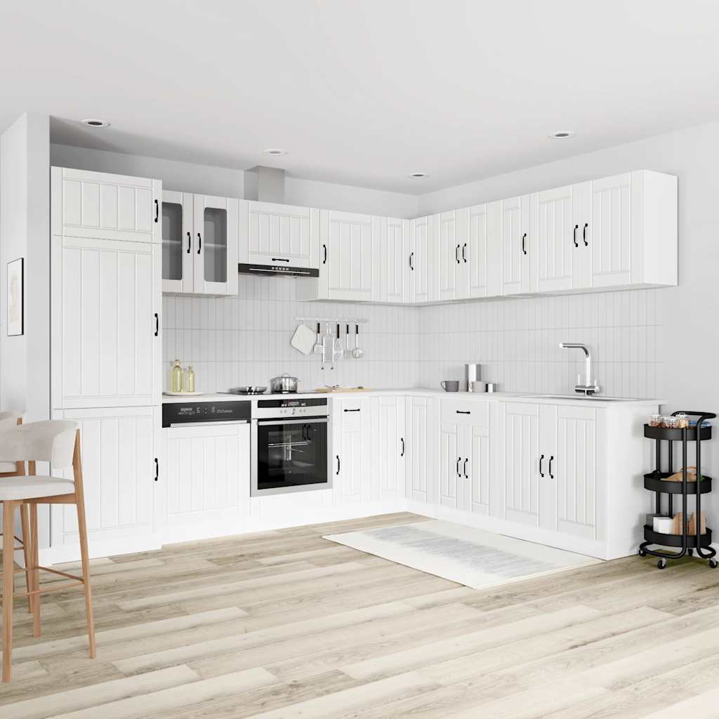 Kitchen Cabinets 14 Piece Cabinet Set Lucca Engineered Wood Concrete Grey Black