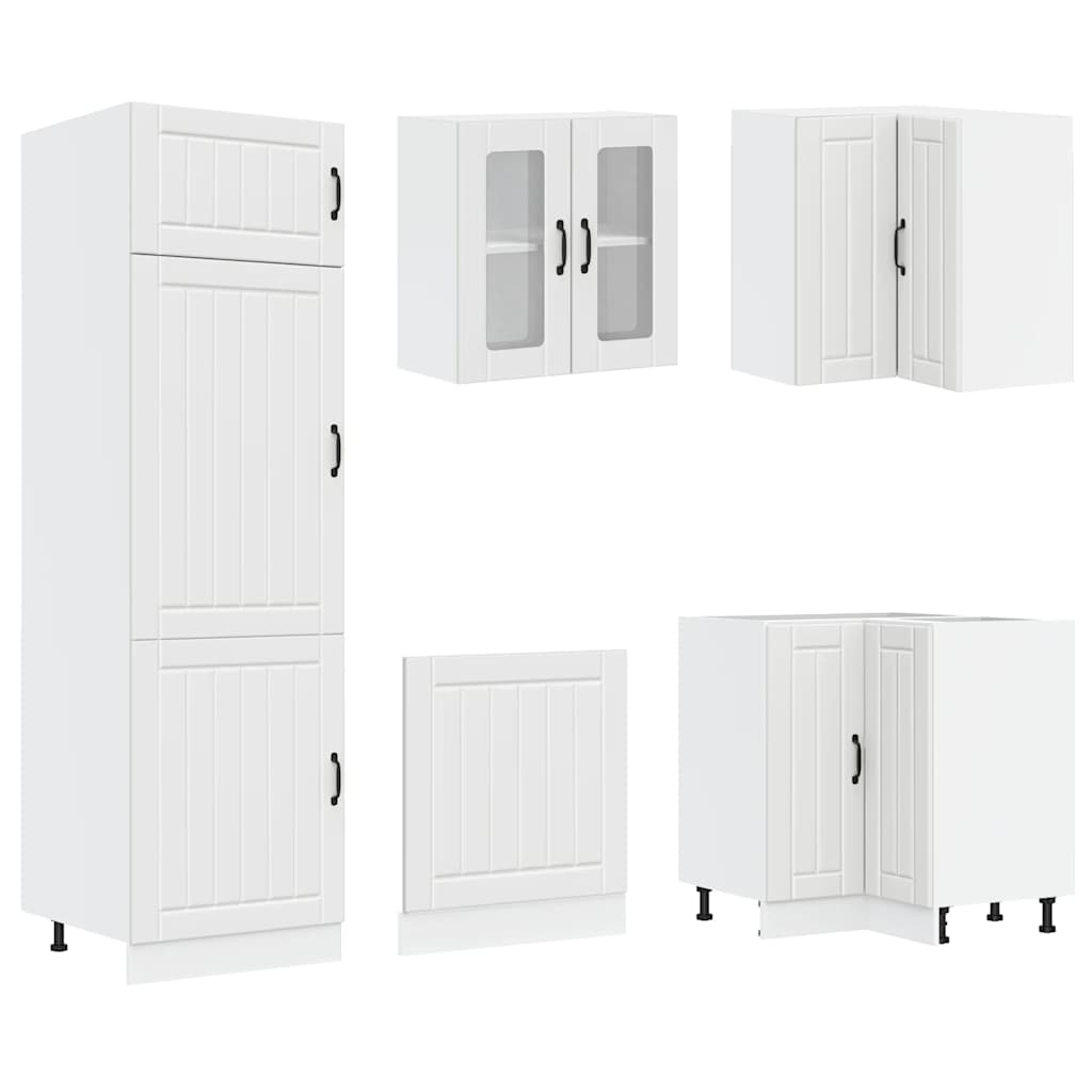 Kitchen Cabinets 14 Piece Cabinet Set Lucca Engineered Wood Concrete Grey Black