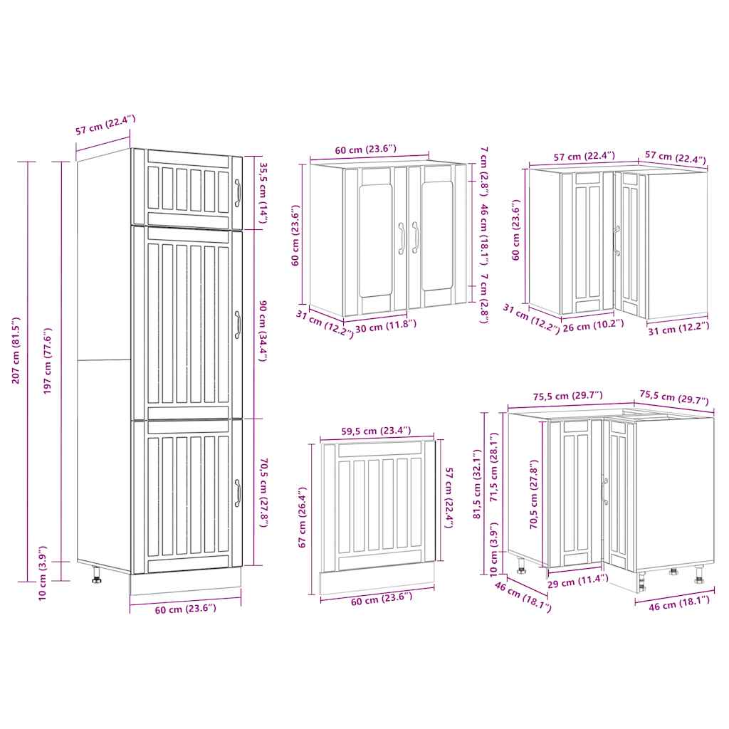 14 Piece Kitchen Cabinet Set Lucca Engineered Wood