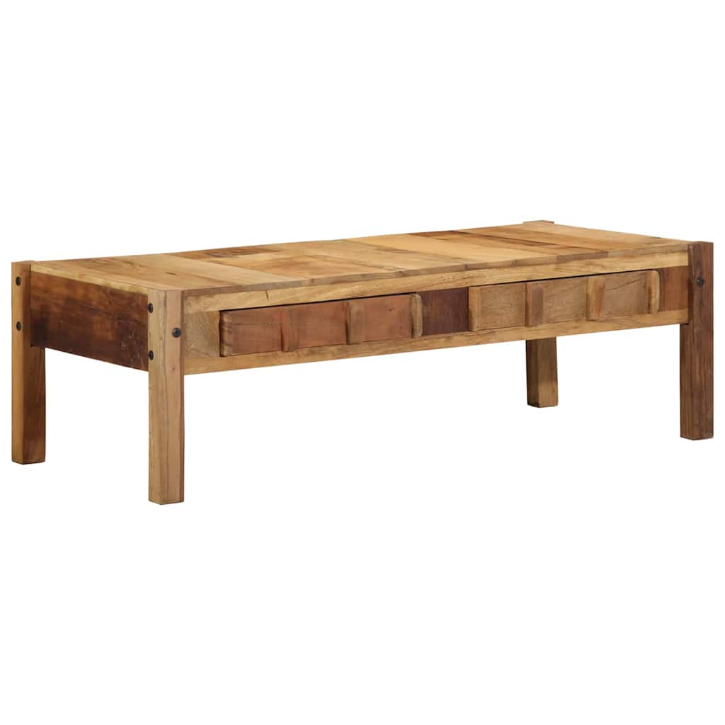 Coffee Table Solid Reclaimed Wood Brown Rustic Living Room Furniture 110cm 110 c