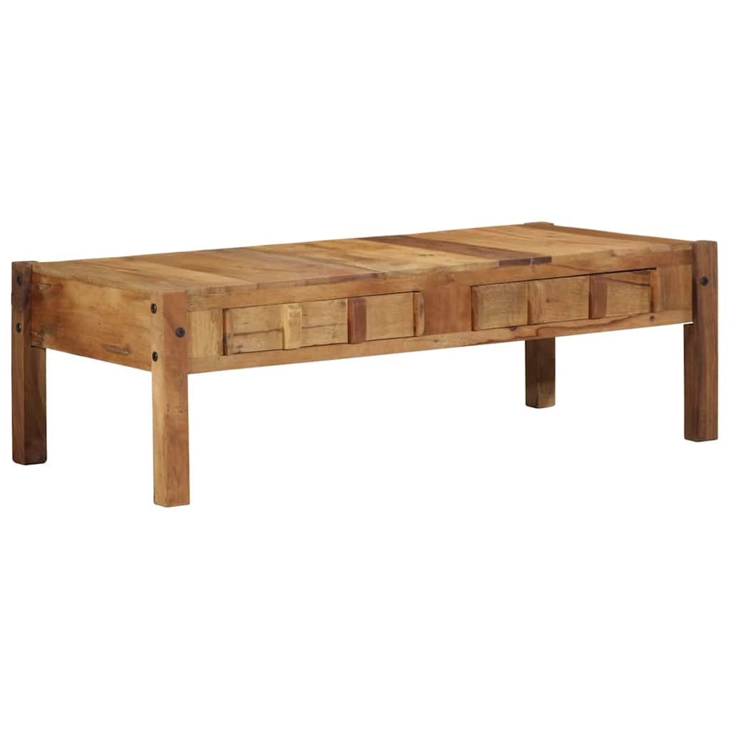 Coffee Table Solid Reclaimed Wood Brown Rustic Living Room Furniture 110cm 110 c