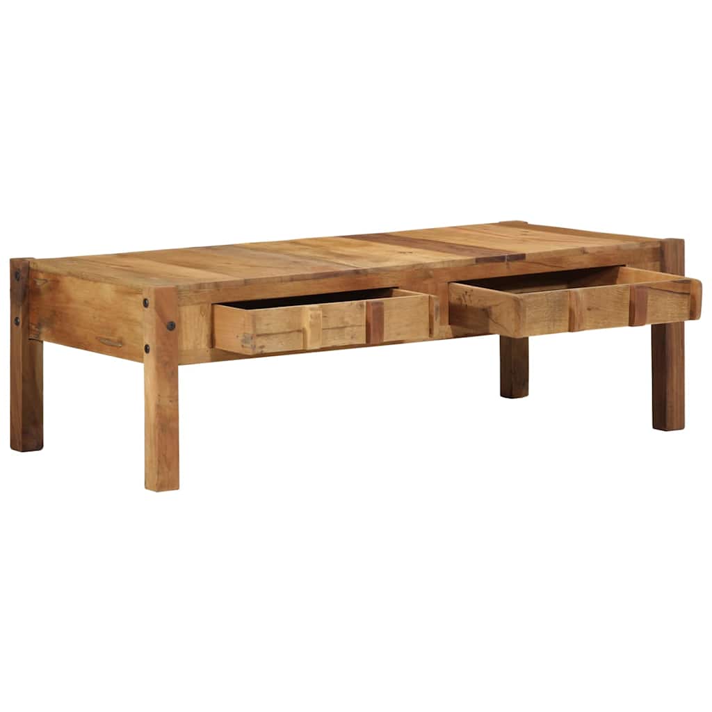 Coffee Table Solid Reclaimed Wood Brown Rustic Living Room Furniture 110cm 110 c