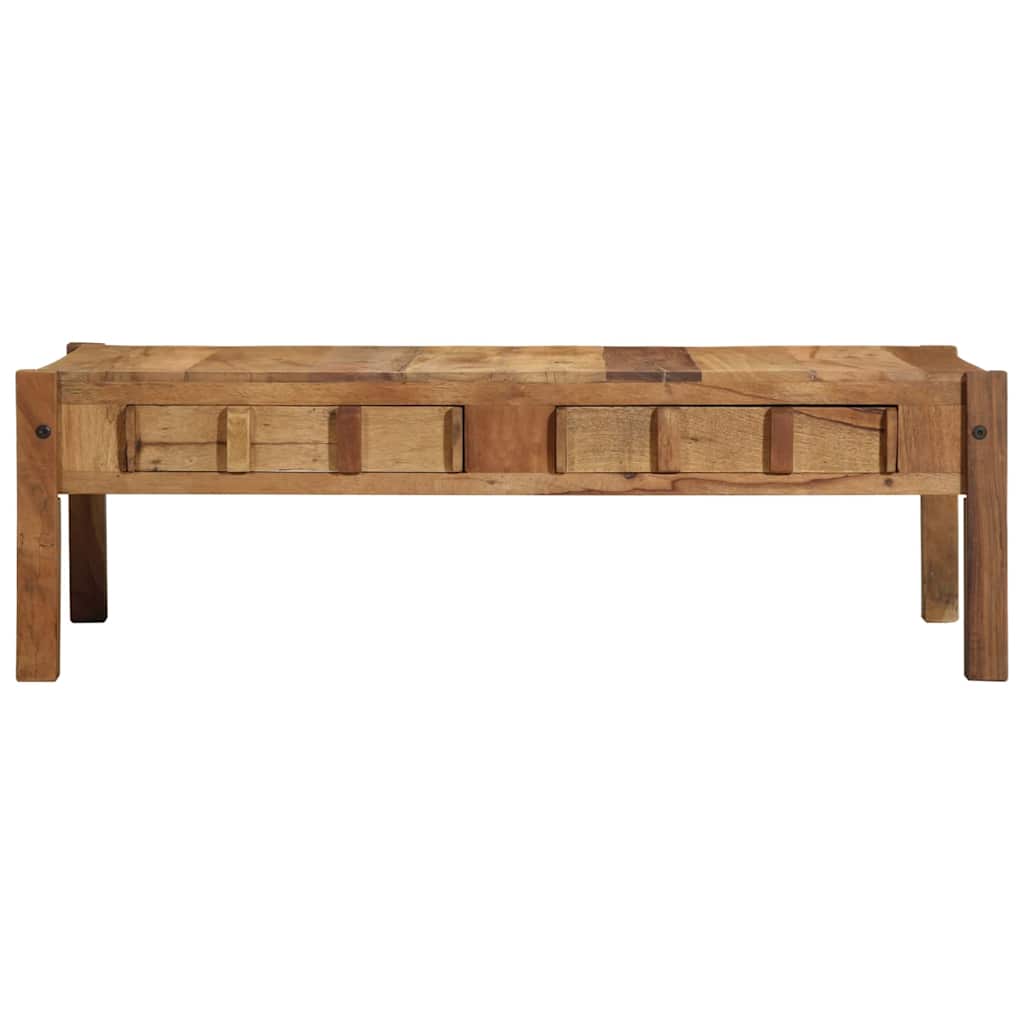 Coffee Table Solid Reclaimed Wood Brown Rustic Living Room Furniture 110cm 110 c