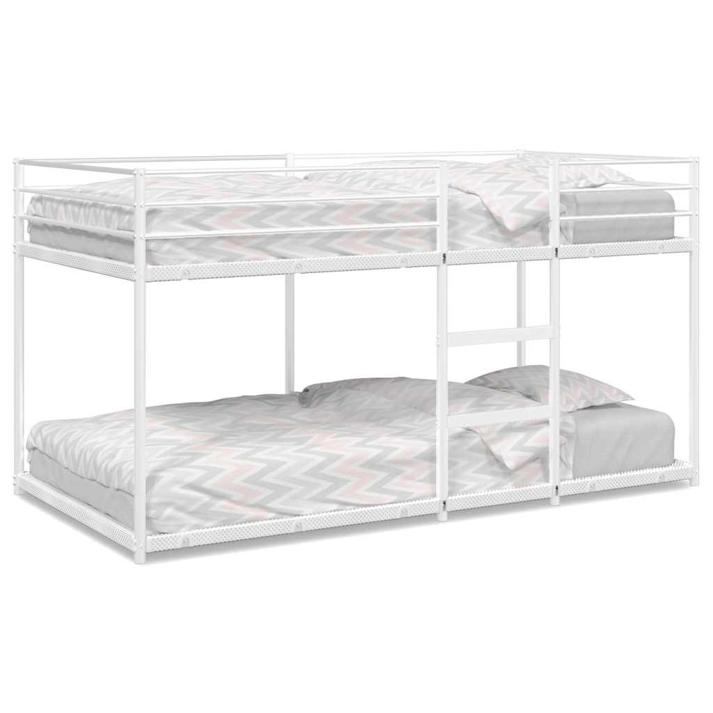 Bed Frame Bunk Without Mattress White Steel mesh fabric 75 x 190 cm 90 x 200 cm