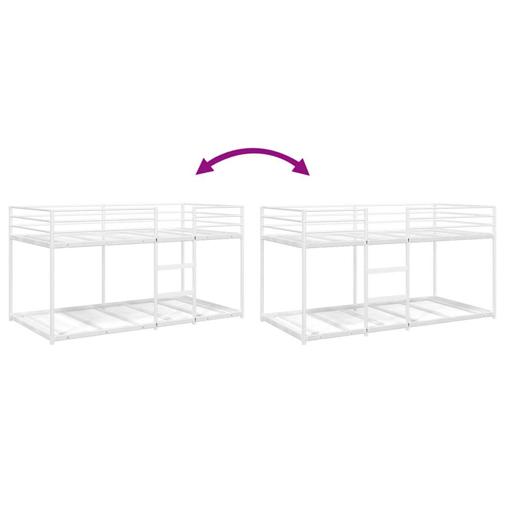 Bed Frame Bunk Without Mattress White Steel mesh fabric 75 x 190 cm 90 x 200 cm