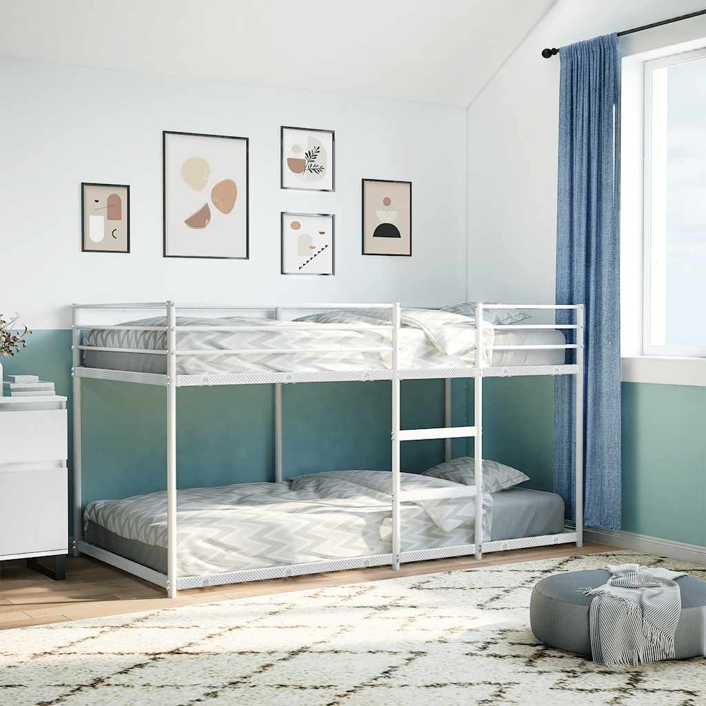 Bed Frame Bunk Without Mattress White Steel mesh fabric 75 x 190 cm 90 x 200 cm