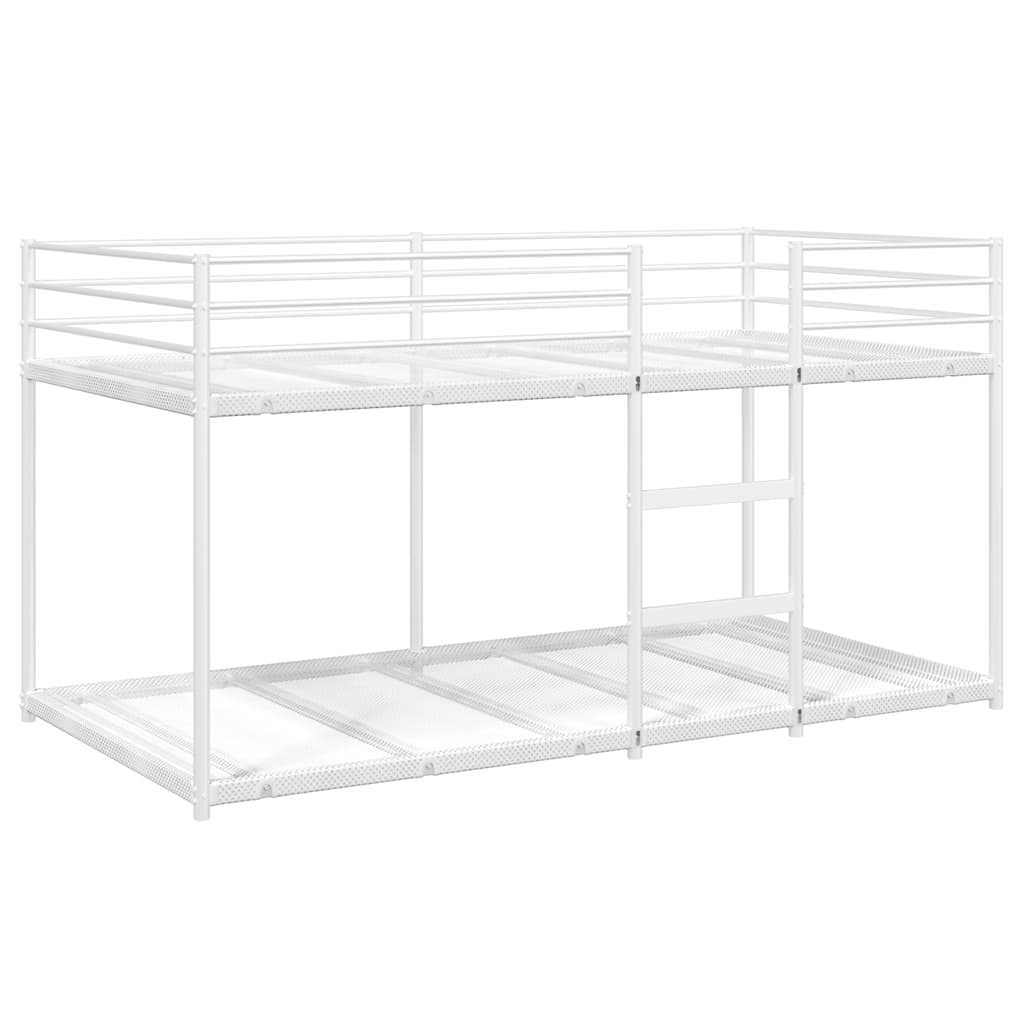 Bed Frame Bunk Without Mattress White Steel mesh fabric 75 x 190 cm 90 x 200 cm