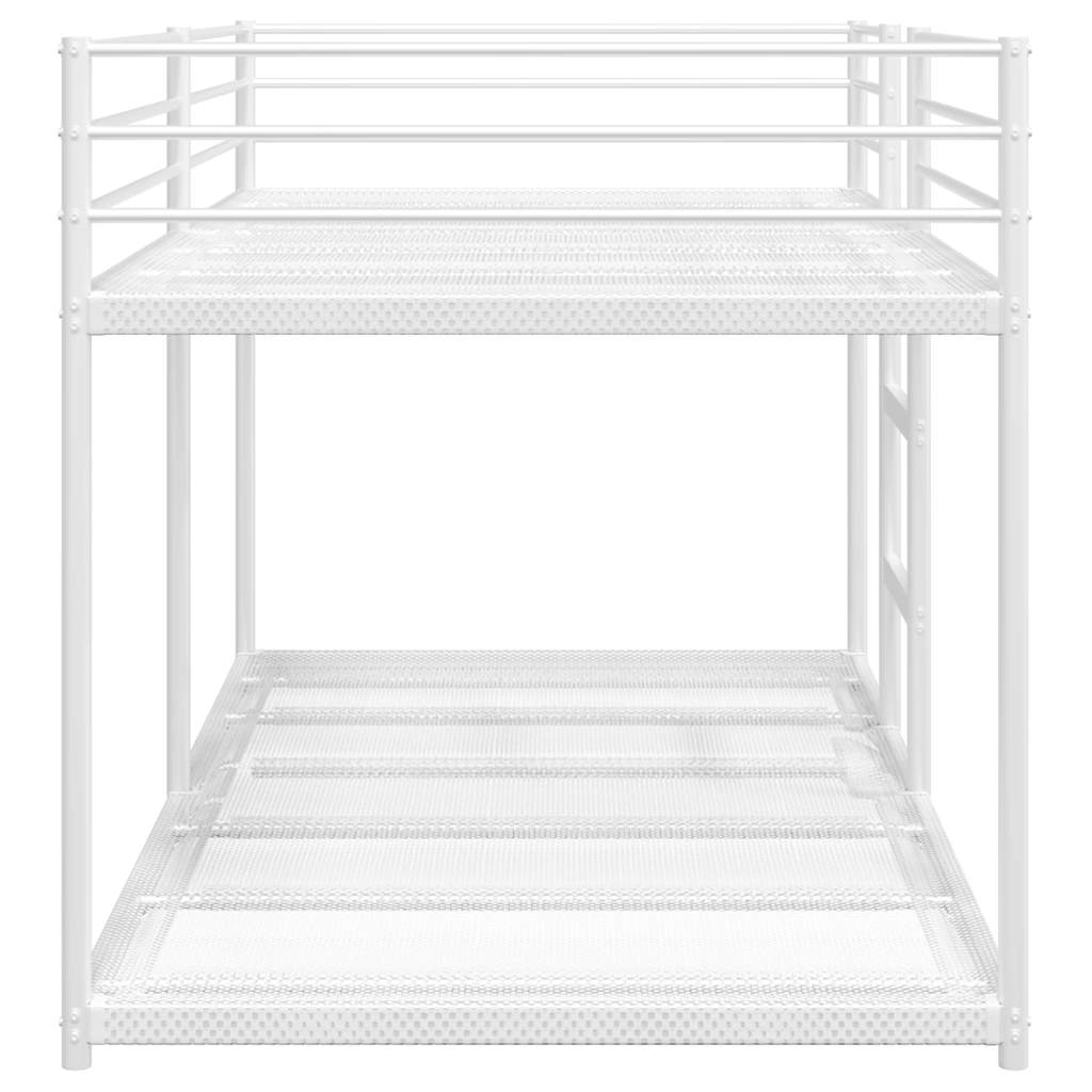 Bed Frame Bunk Without Mattress White Steel mesh fabric 75 x 190 cm 90 x 200 cm