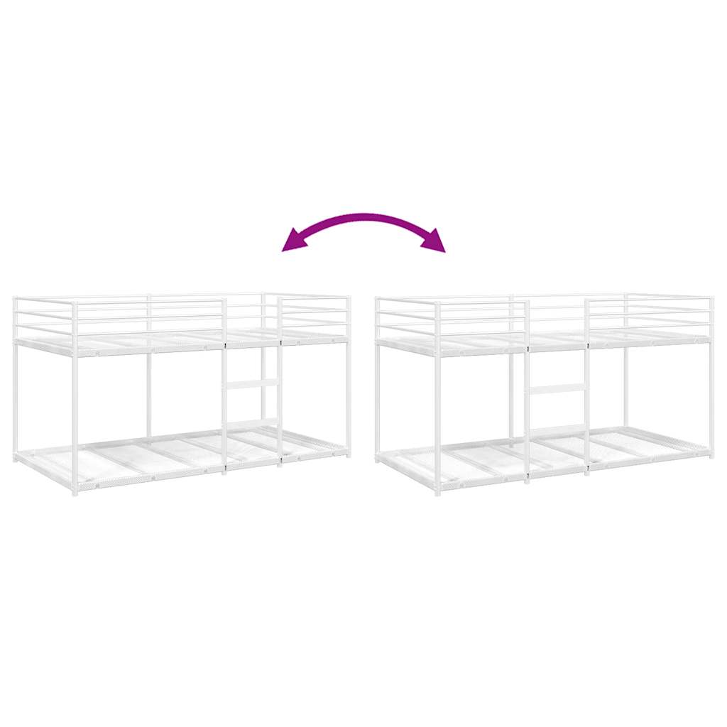 Bed Frame Bunk Without Mattress White Steel mesh fabric 75 x 190 cm 90 x 200 cm