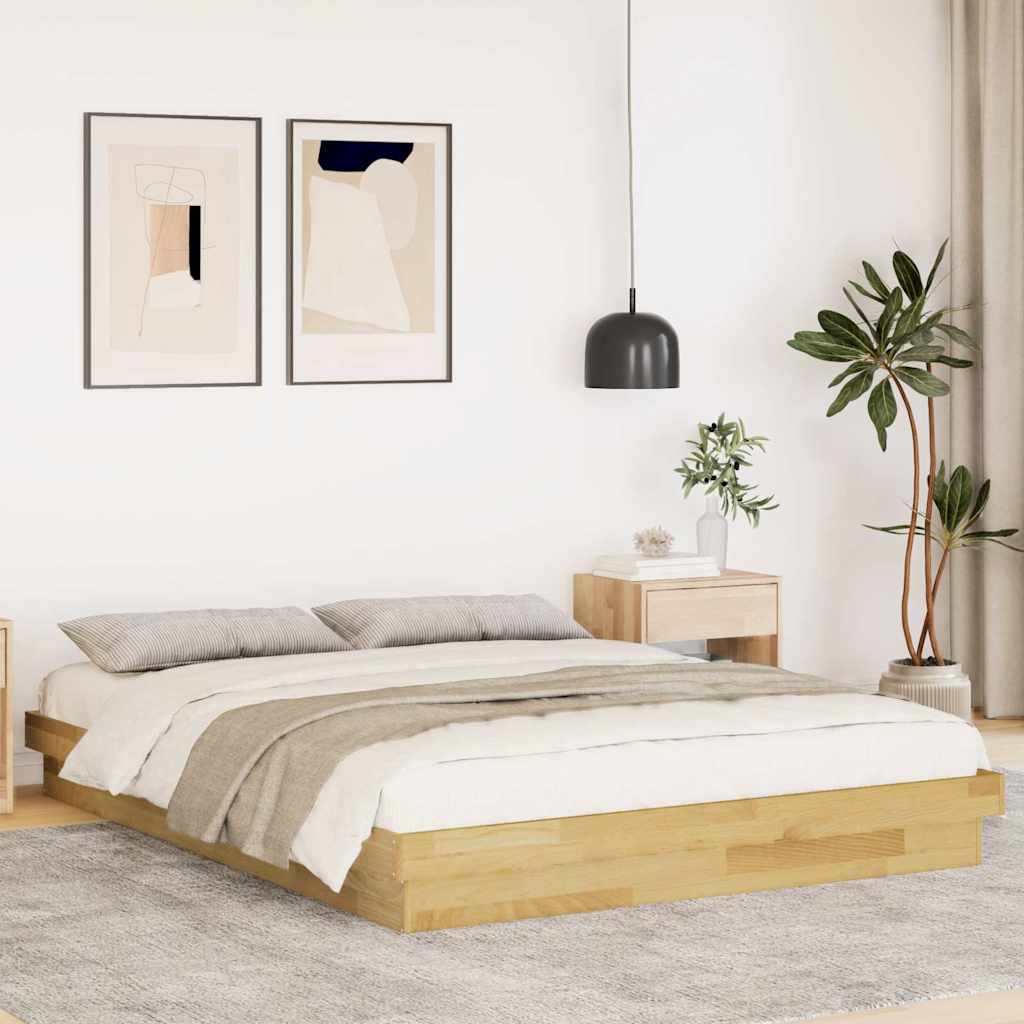 Bed Frame Without Mattress Solid Wood Oak