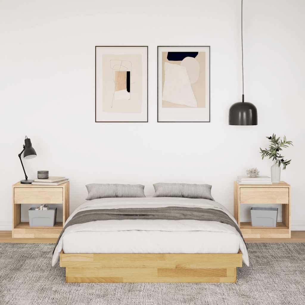 Bed Frame Without Mattress Solid Wood Oak 120 x 200 cm 90 x 190 cm 100 x 200 cm