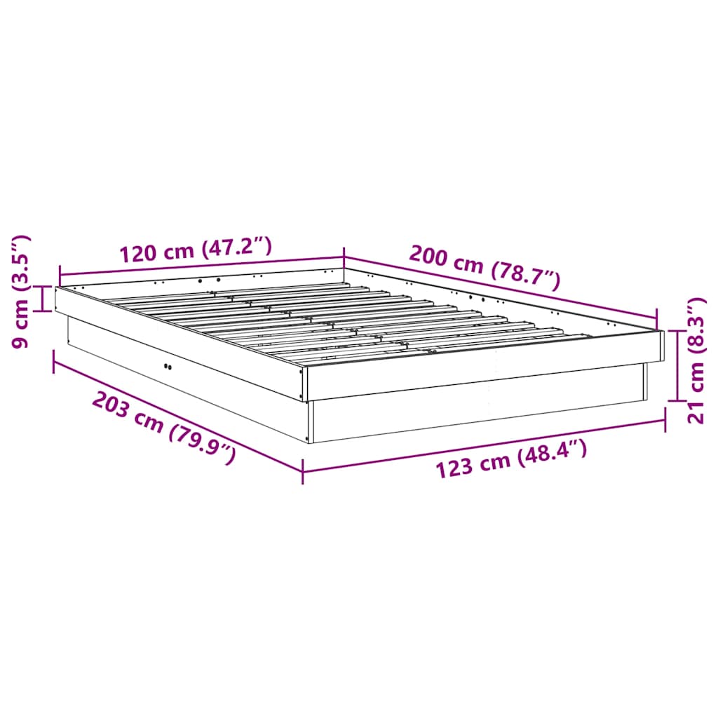 Bed Frame Without Mattress Solid Wood Oak