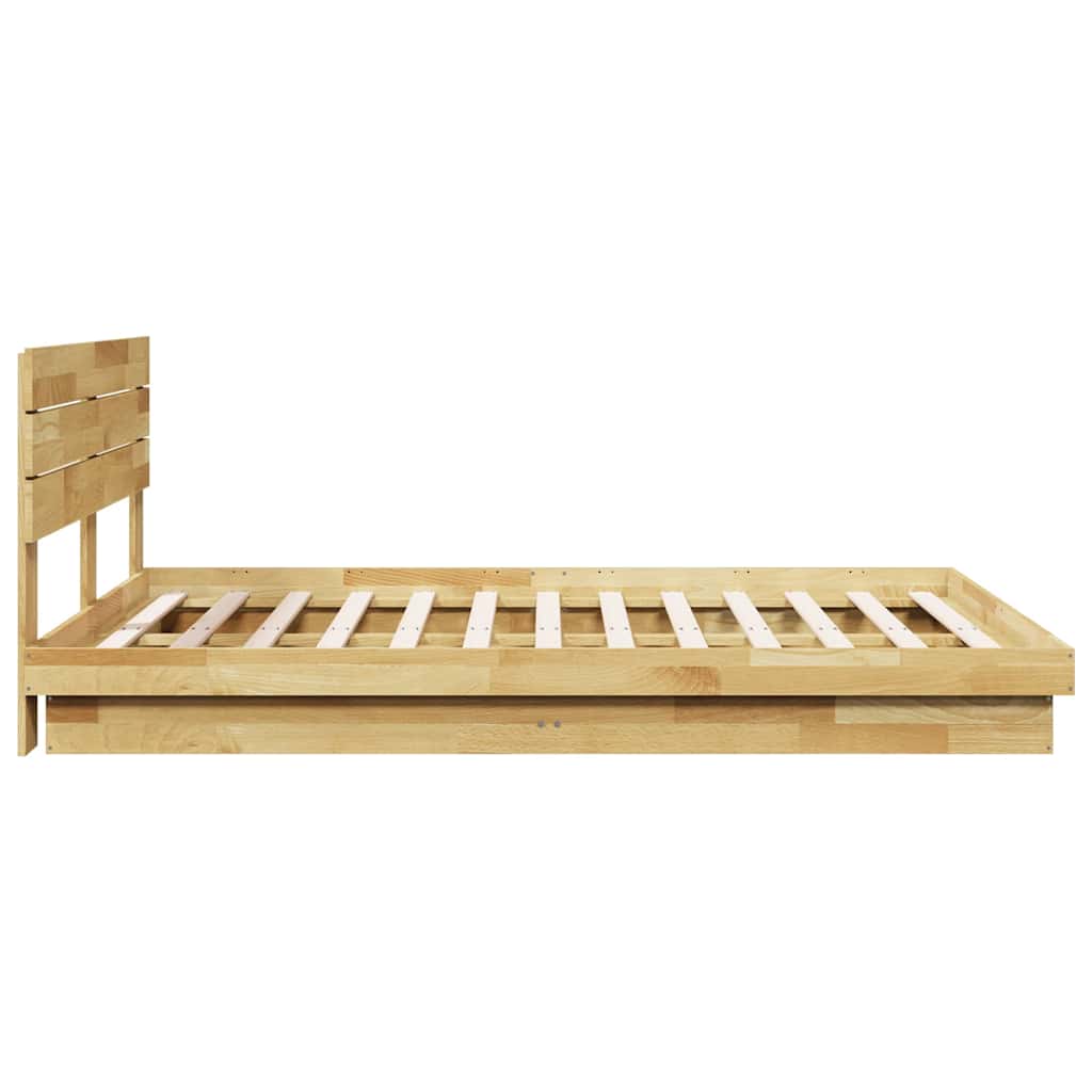 Bed Frame With Headboard Without Mattress King Size Solid Wood Oak